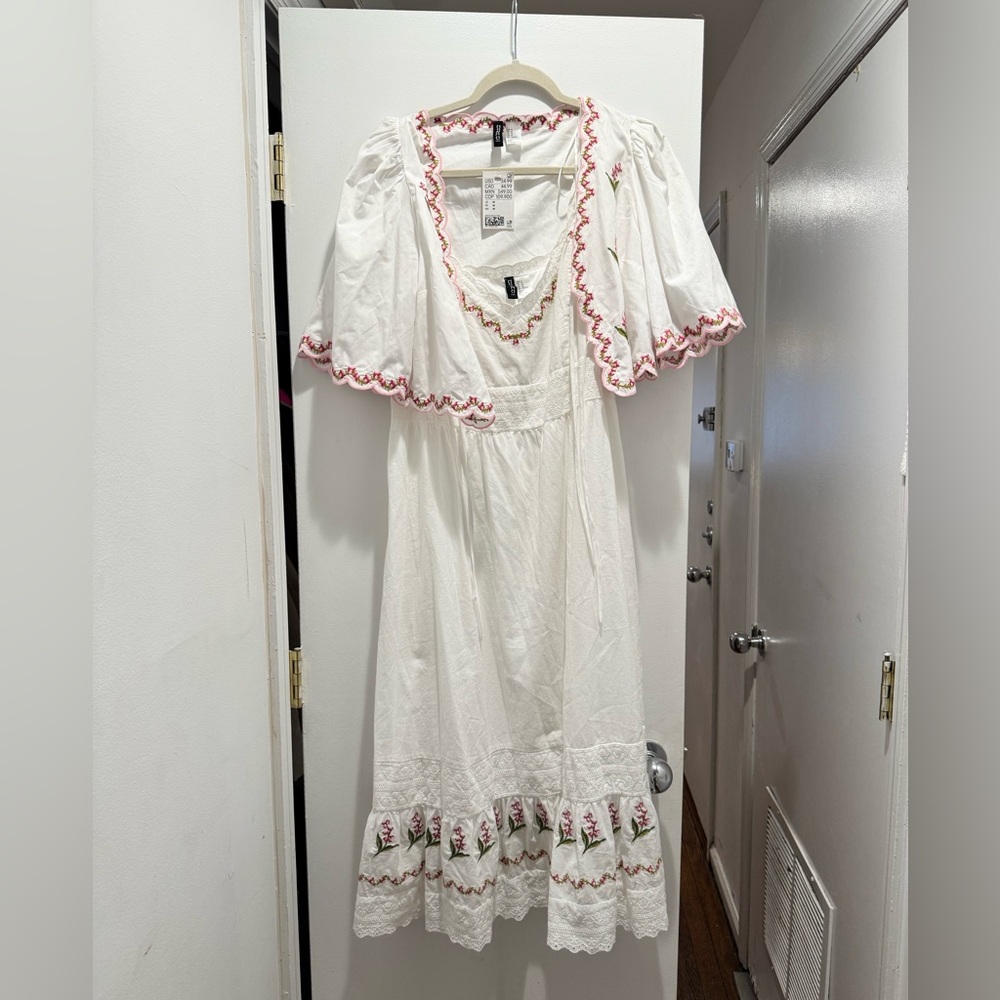 White Embroidered Dress set